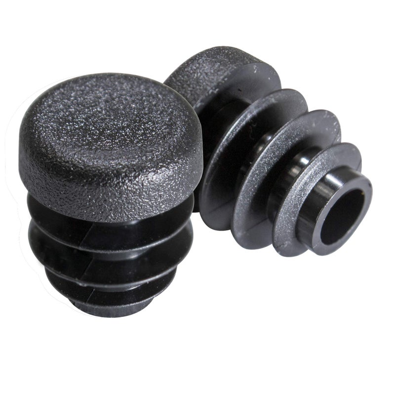 Prescott Plastics 1/2â€ (12.7mm) Outer Diameter Ribbed Plastic Hole Plugs, Round Black Metal Tubing End Caps, Strong Furniture Leg Inserts, Impact & Weather Resistant, Made in The USA - 20 Pack - Image 1